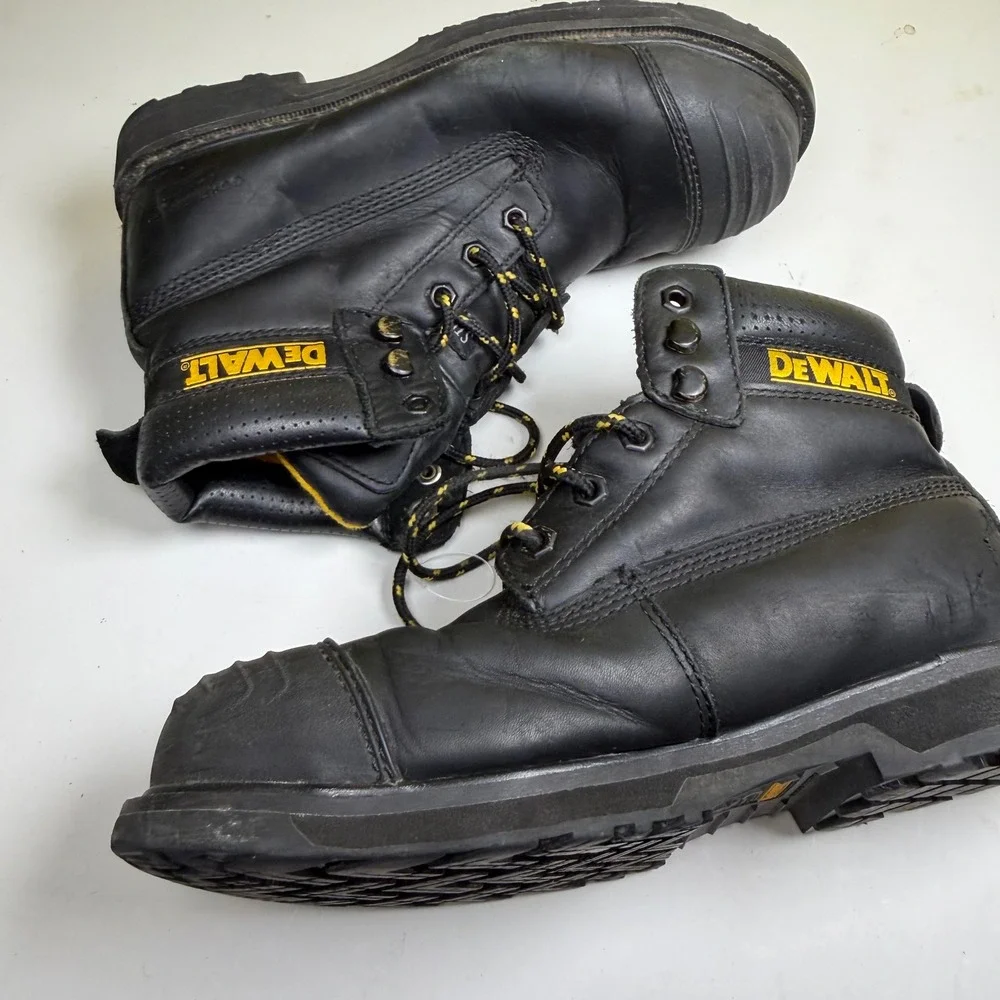 DeWalt Mens Black Leather Steel Toe Work Boots DXWP90009 Size 7 EH Rated‎